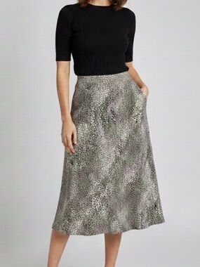 Carolina Belle Montreal Illusion Print Midi Summer Skirt size 2